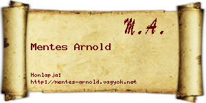 Mentes Arnold névjegykártya